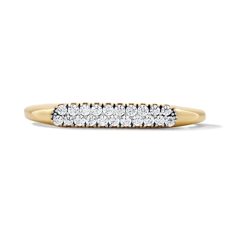 Main Image 1 of 1/8 CT. T.W. Lab-Grown Diamond Stackable Ring in Sterling Silver with 18K Gold Plate (F/VS2)