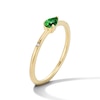 Thumbnail Image 4 of Pear-Shaped Emerald and Lab-Grown Diamond-Accent Stackable Ring in 10K Gold (F/VS2)