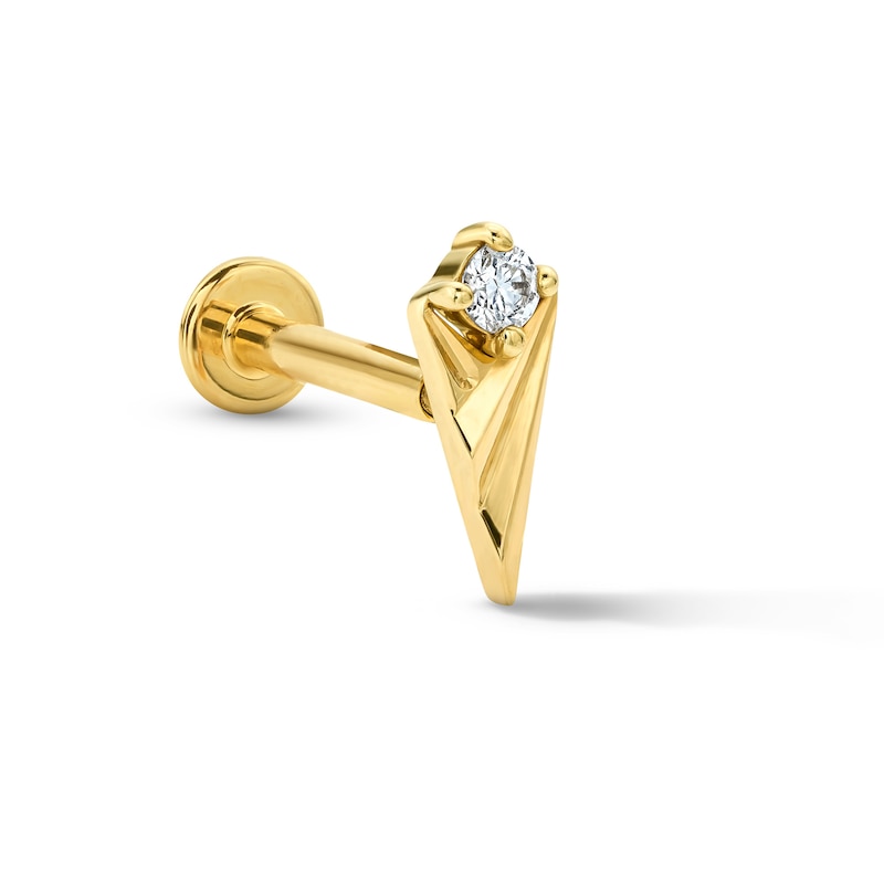Main Image 1 of Lab-Grown Diamond-Accent Kite-Shaped Single Cartilage Stud Earring in 14K Gold (F/VS2)