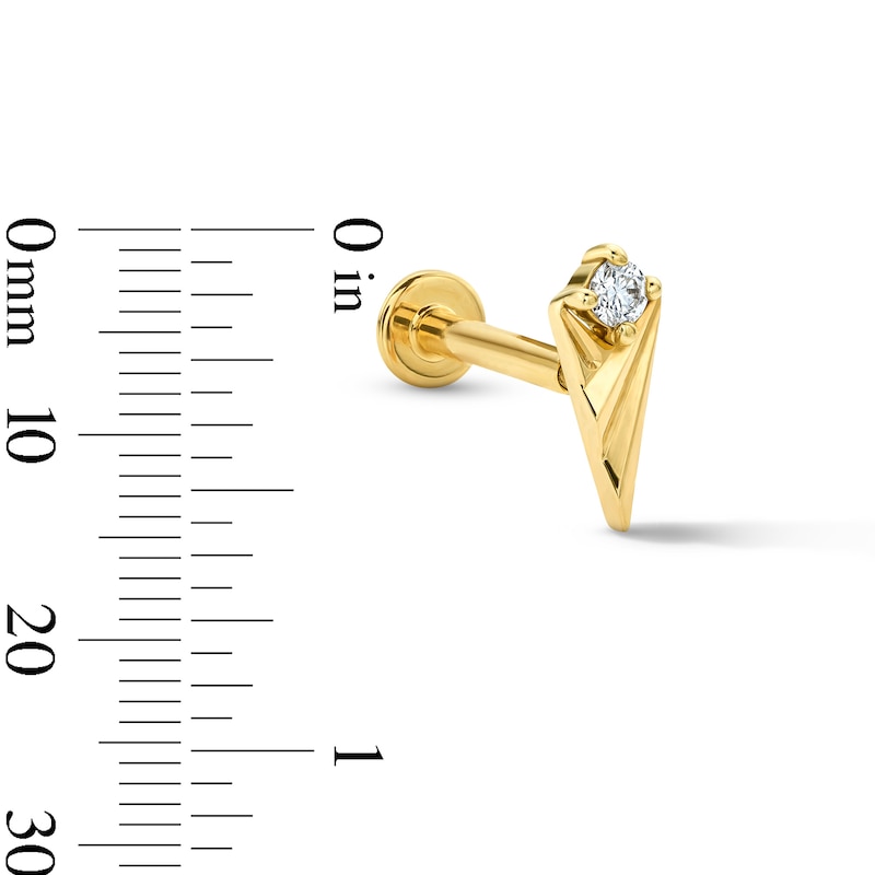 Main Image 3 of Lab-Grown Diamond-Accent Kite-Shaped Single Cartilage Stud Earring in 14K Gold (F/VS2)