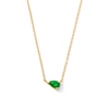 Thumbnail Image 1 of Pear-Shaped Emerald Solitaire Necklace in 10K Gold