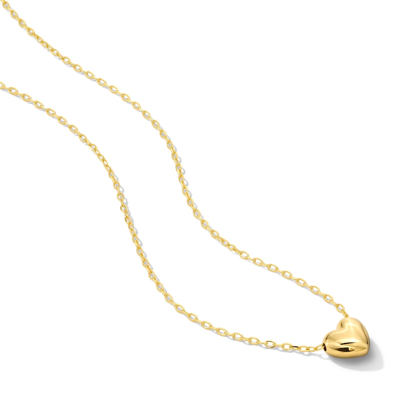 Main Image 4 of Puffed Heart Pendant in Sterling Silver with 18K Gold Plate