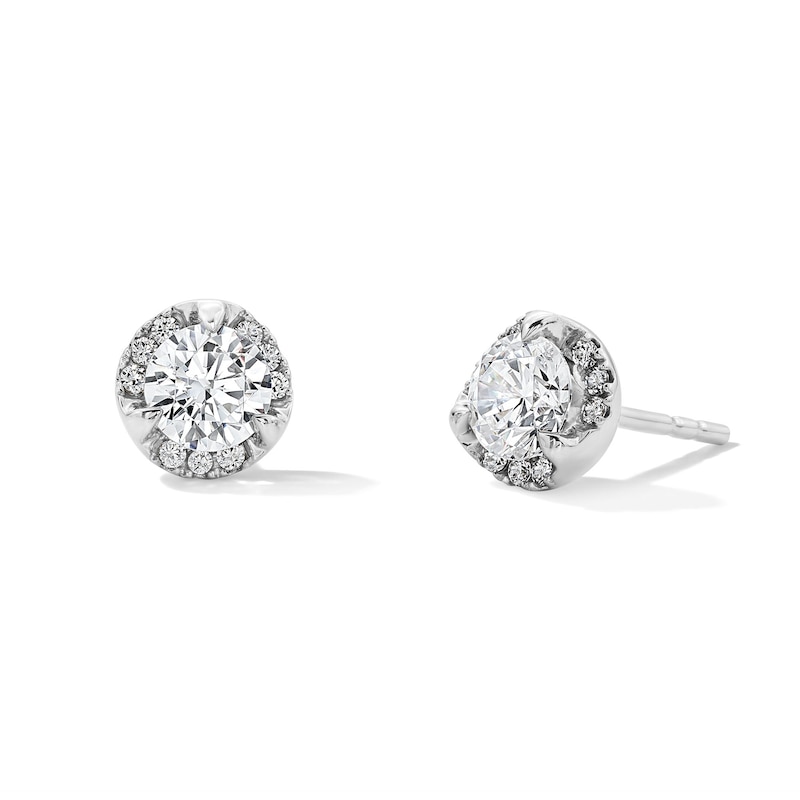 Main Image 1 of 1 CT. T.W. Certified Lab-Grown Diamond Solitaire Pendant and Stud Earrings Set in Sterling Silver (I/SI2)