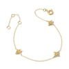 Thumbnail Image 4 of Lab-Grown Diamond-Accent Starburst Station Bracelet in Sterling Silver with 14K Gold Plate (F/SI2) - 7.25″