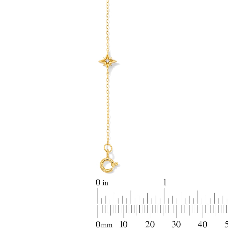 Main Image 6 of Lab-Grown Diamond-Accent Starburst Station Bracelet in Sterling Silver with 14K Gold Plate (F/SI2) - 7.25″