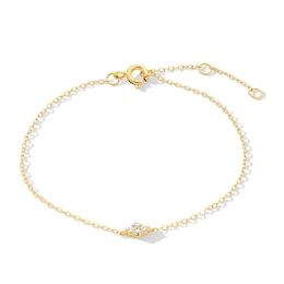 1/20 CT. T.W. Lab-Grown Diamond Quartet Bracelet in Sterling Silver with 14K Gold Plate (F/SI2) - 7.25″