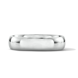 5.0mm Engravable Domed Wedding Band in Sterling Silver (1 Line)