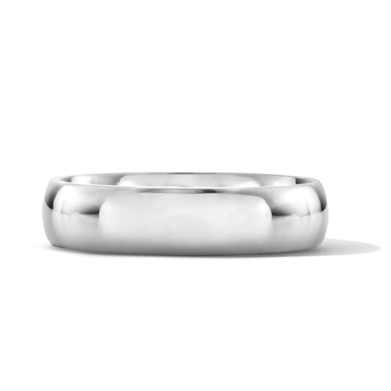 Main Image 1 of 5.0mm Engravable Domed Wedding Band in Sterling Silver (1 Line)