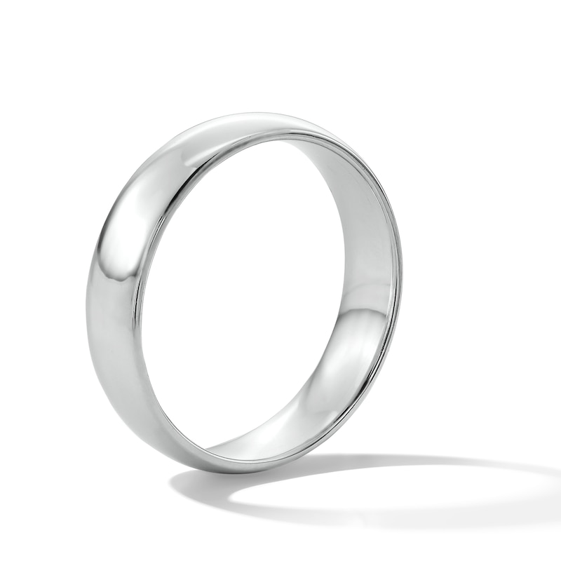 Main Image 2 of 5.0mm Engravable Domed Wedding Band in Sterling Silver (1 Line)