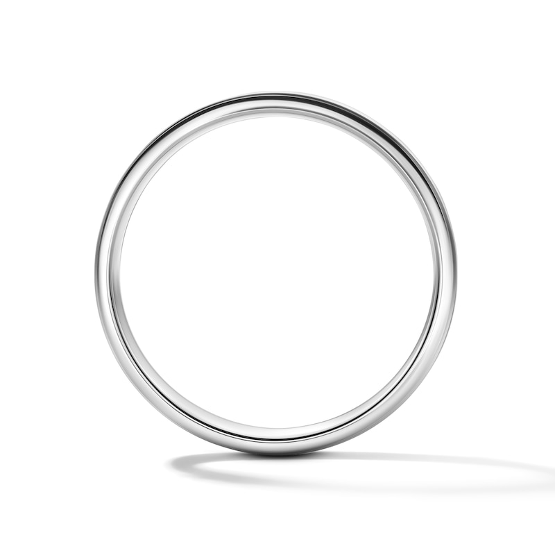 Main Image 2 of 5.0mm Engravable Hammered Wedding Band in Sterling Silver (1 Line)