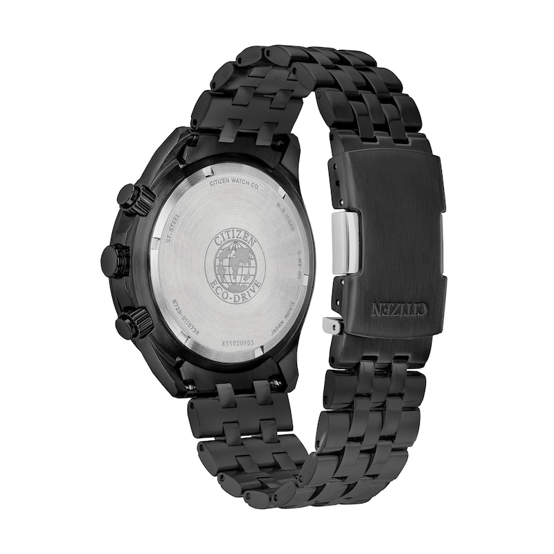Main Image 5 of Men’s Citizen Eco-Drive® Perpetual Calendar Chrono Watch with Black Dial and Bracelet Set (Model: BL5627-57E)