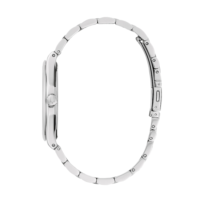 Main Image 2 of Men's Bulova Analog Watch in Stainless Steel with Blue Dial and Diamond Accents (Model: 96D155)