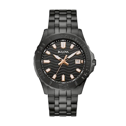 Men's Bulova Performance Sport Watch in Black Ion-Plated Stainless Steel Bracelet with Black Dial (Model: 98B438)