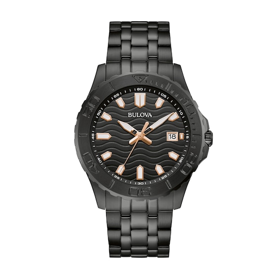 Men's Bulova Performance Sport Watch in Black Ion-Plated Stainless Steel Bracelet with Black Dial (Model: 98B438)