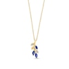 Thumbnail Image 1 of EFFY™ Marquise-Cut Blue Sapphire and 1/20 CT. T.W. Diamond Branch Necklace in 14K Gold - 18"