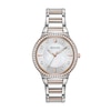 Thumbnail Image 1 of Ladies' Bulova Analog Watch in Two-Tone Stainless Steel with Mother-of-Pearl Dial and Crystal Bezel (Model: 98L258)