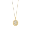 Thumbnail Image 1 of EFFY™ Oval Opal and 1/8 CT. T.W. Diamond Necklace in 14K Gold - 18"
