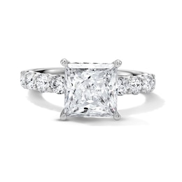 4 CT. T.W. Princess-Cut Certified Lab-Grown Diamond Hidden Frame Engagement Ring in 14K White Gold (F/VS2)