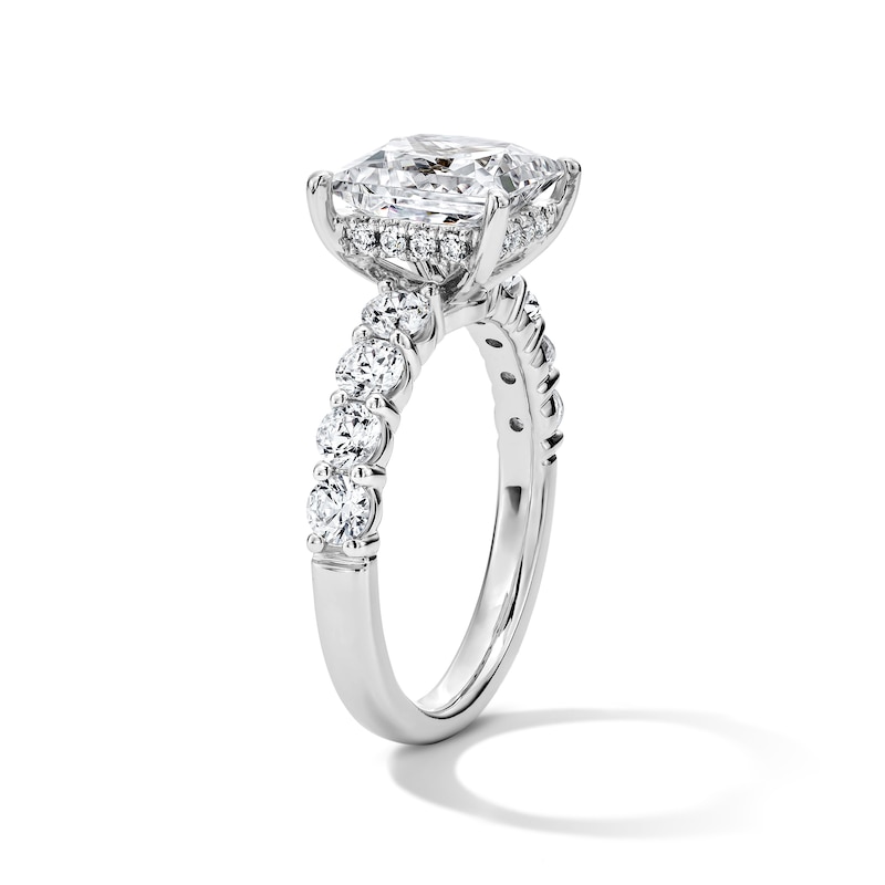 Main Image 4 of 4 CT. T.W. Princess-Cut Certified Lab-Grown Diamond Hidden Frame Engagement Ring in 14K White Gold (F/VS2)