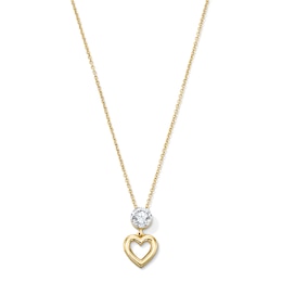 1/2 CT. T.W. Lab-Grown Diamond Heart Drop Pendant in 10K Gold (F/VS2)