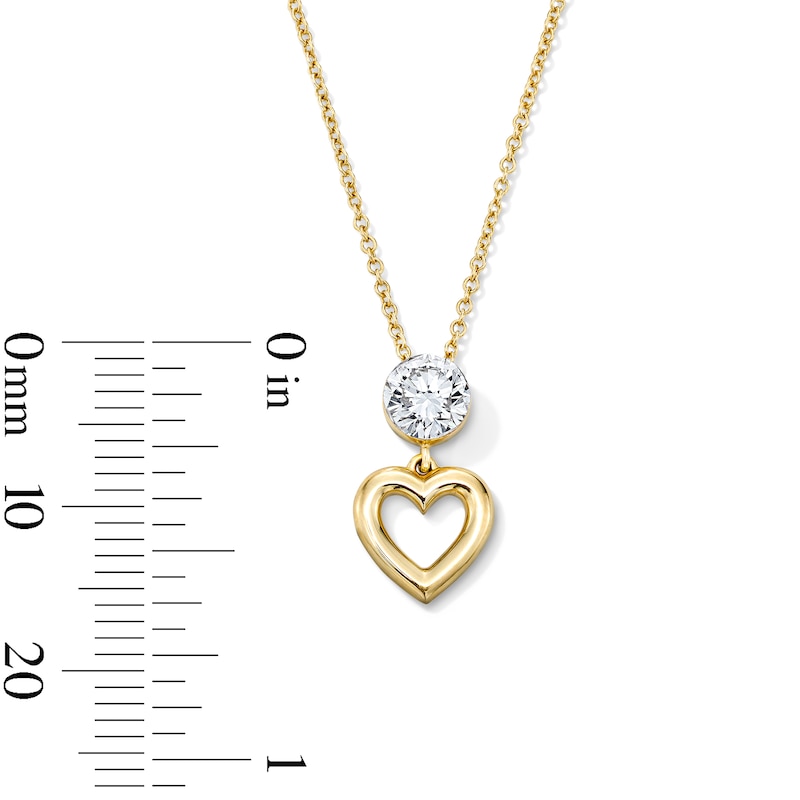 Main Image 4 of 1/2 CT. T.W. Lab-Grown Diamond Heart Drop Pendant in 10K Gold (F/VS2)