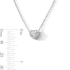 Thumbnail Image 2 of 1/2 CT.T.W. Certified Heart-Shaped Lab-Grown Diamond Frame Necklace in Sterling Silver (F/VS2) - 18"
