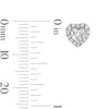 Thumbnail Image 2 of 1 CT. T.W. Heart-Shaped Certified Lab-Grown Diamond Halo Stud Earrings in Sterling Silver (F/VS2)