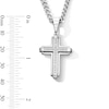 Thumbnail Image 3 of 1/6 CT. T.W. Diamond Cross Necklace in Stainless Steel - 24"