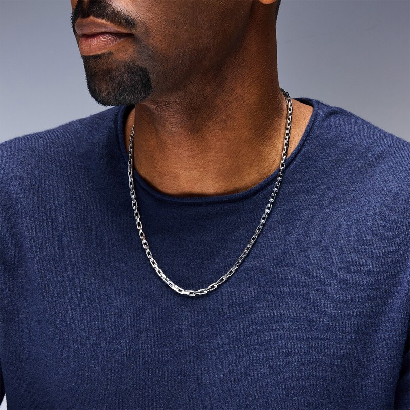 Main Image 2 of 4.5mm Box Anchor Chain Necklace in Solid Stainless Steel - 22"