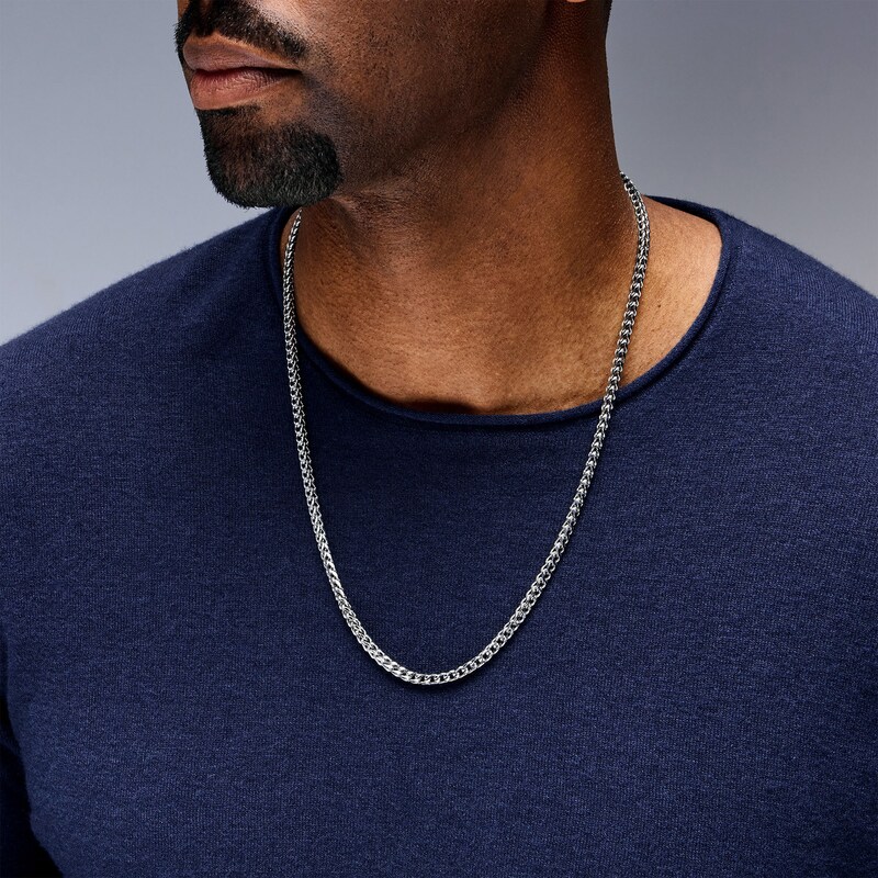 Main Image 2 of 4.0mm Franco Chain Necklace in Solid Stainless Steel - 24"