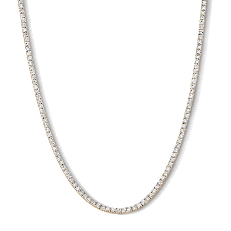 Main Image 1 of 5 CT. T.W. Lab-Grown Diamond Tennis Necklace in Sterling Silver with 10K Gold Plate (F/VS2) - 15"