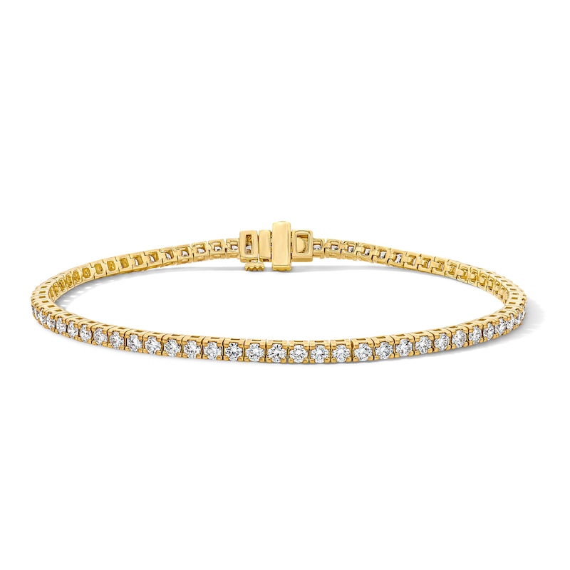 Main Image 1 of 3 CT. T.W. Lab-Grown Diamond Tennis Bracelet in Sterling Silver with 10K Gold Plate (F/VS2) - 7.0"