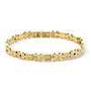 Thumbnail Image 1 of 1/10 CT. T.W. Diamond Square Link Bracelet in Stainless Steel with Yellow Ion Plate - 8.5"