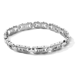 1/10 CT.T.W. Diamond Link Bracelet in Stainless Steel - 8.75"