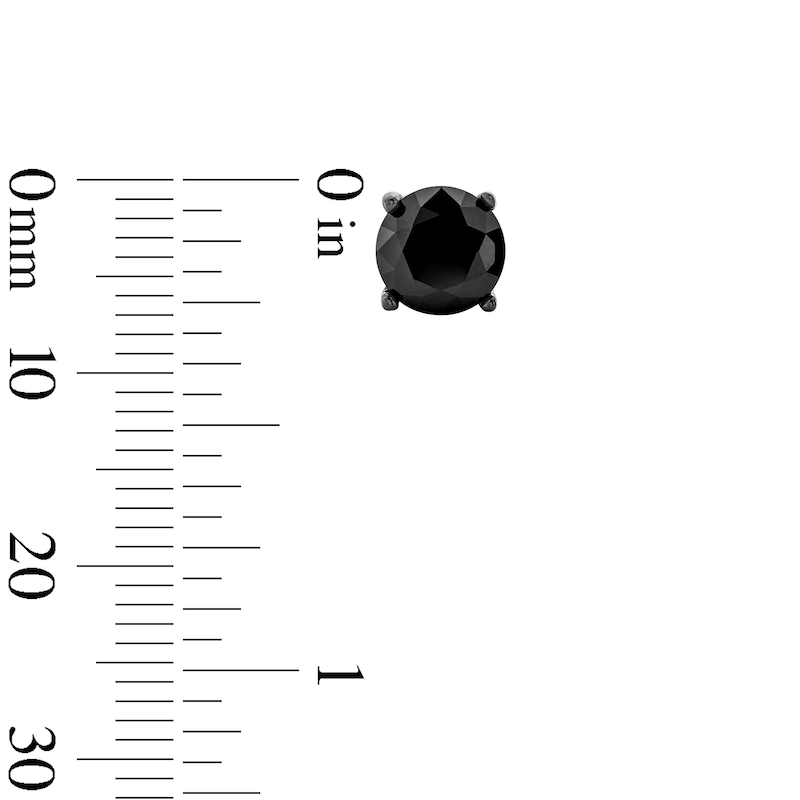 Main Image 3 of 6.0mm Black Spinel Solitaire Stud Earrings in Stainless Steel with Black Ion Plate