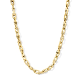 8.25mm Gear Link Chain Necklace in Solid Stainless Steel with Yellow Ion-Plate - 22"