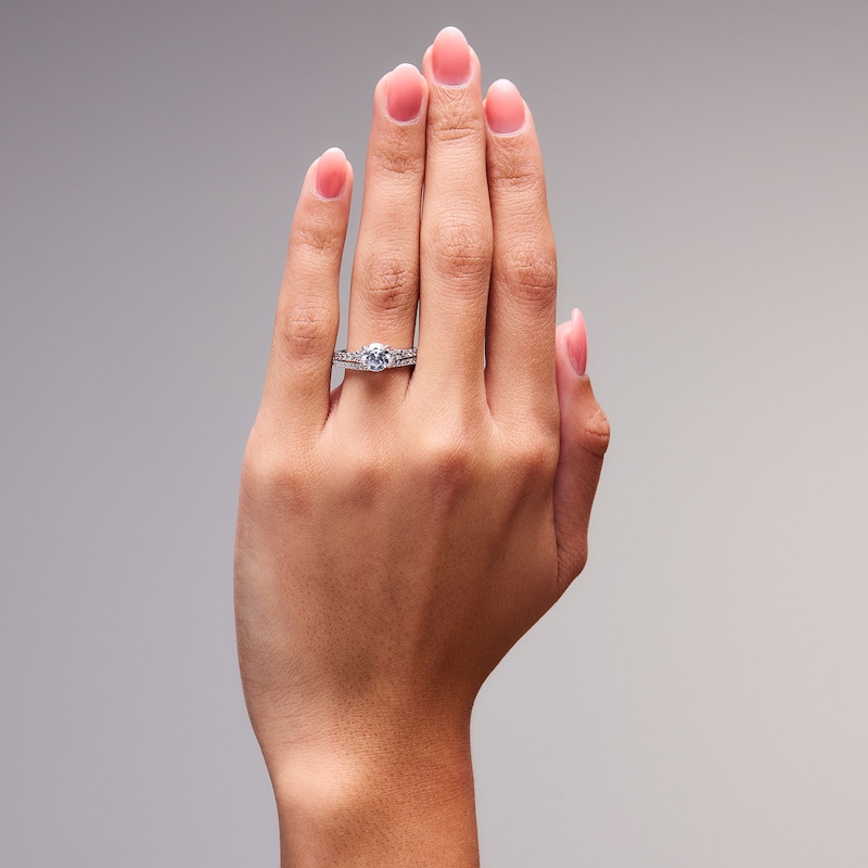 Main Image 2 of 1-1/2 CT. T.W. Certified Lab-Grown Diamond Bridal Set in 10K White Gold (F/VS2)