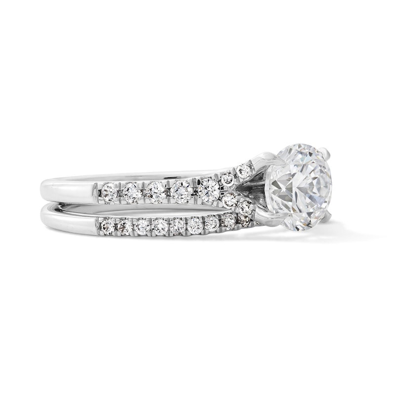 Main Image 4 of 1-1/2 CT. T.W. Certified Lab-Grown Diamond Bridal Set in 10K White Gold (F/VS2)