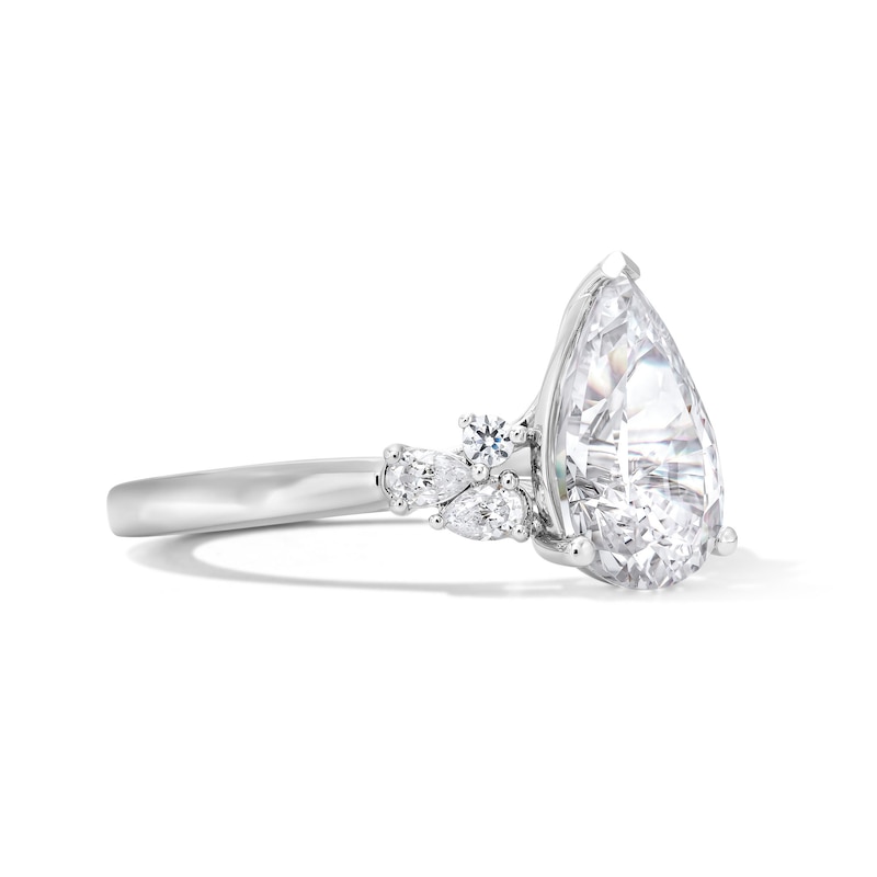 Main Image 4 of 2-1/4 CT. T.W. Pear-Shaped Lab-Grown Diamond Engagement Ring in 14K White Gold (F/VS2)