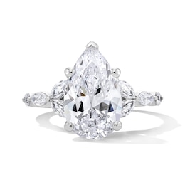 3-3/8 CT. T.W. Pear-Shaped Lab-Grown Diamond Engagement Ring in 14K White Gold (F/VS2)