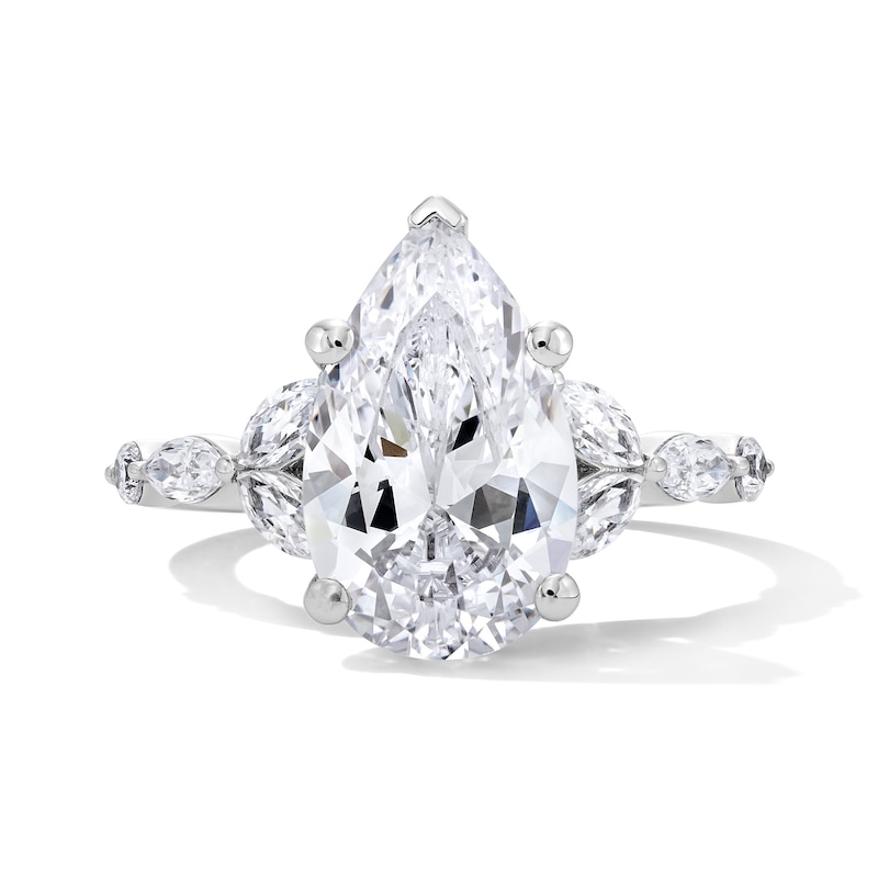 Main Image 1 of 3-3/8 CT. T.W. Pear-Shaped Lab-Grown Diamond Engagement Ring in 14K White Gold (F/VS2)