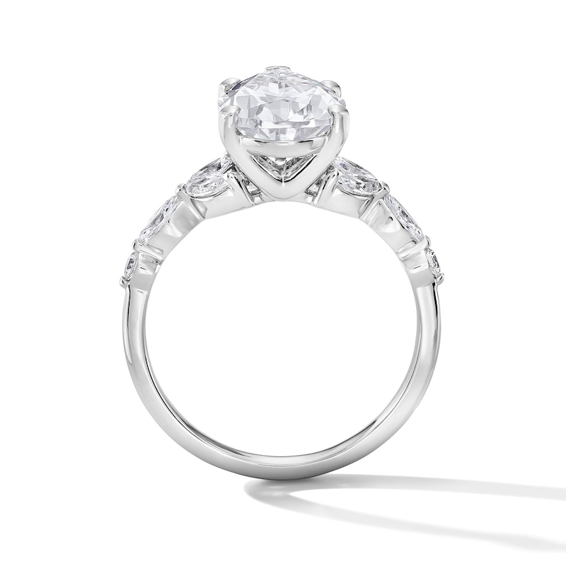 Main Image 3 of 3-3/8 CT. T.W. Pear-Shaped Lab-Grown Diamond Engagement Ring in 14K White Gold (F/VS2)