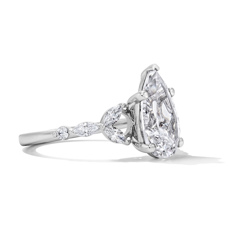 Main Image 4 of 3-3/8 CT. T.W. Pear-Shaped Lab-Grown Diamond Engagement Ring in 14K White Gold (F/VS2)