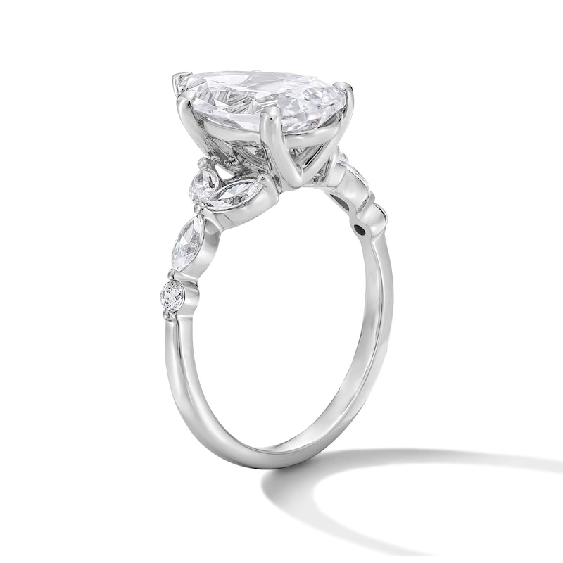 Main Image 5 of 3-3/8 CT. T.W. Pear-Shaped Lab-Grown Diamond Engagement Ring in 14K White Gold (F/VS2)