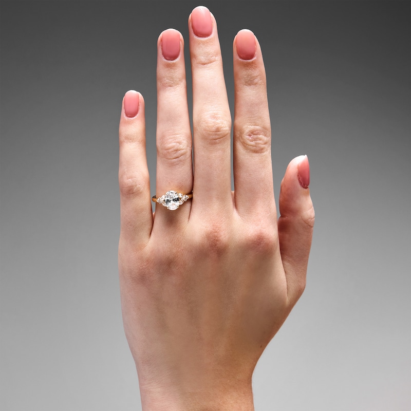 Main Image 2 of Vera Wang Love Collection 1-7/8 CT. T.W. Oval Certified Lab-Grown Diamond Engagement Ring in 14K Gold (F/VS2)