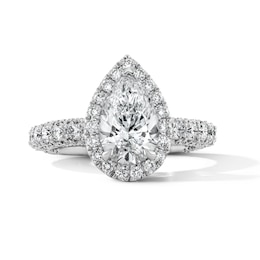 Vera Wang Love Collection 2-7/8 CT. T.W. Pear-Shaped Certified Lab-Grown Diamond Frame Engagement Ring in Platinum (F/VS2)