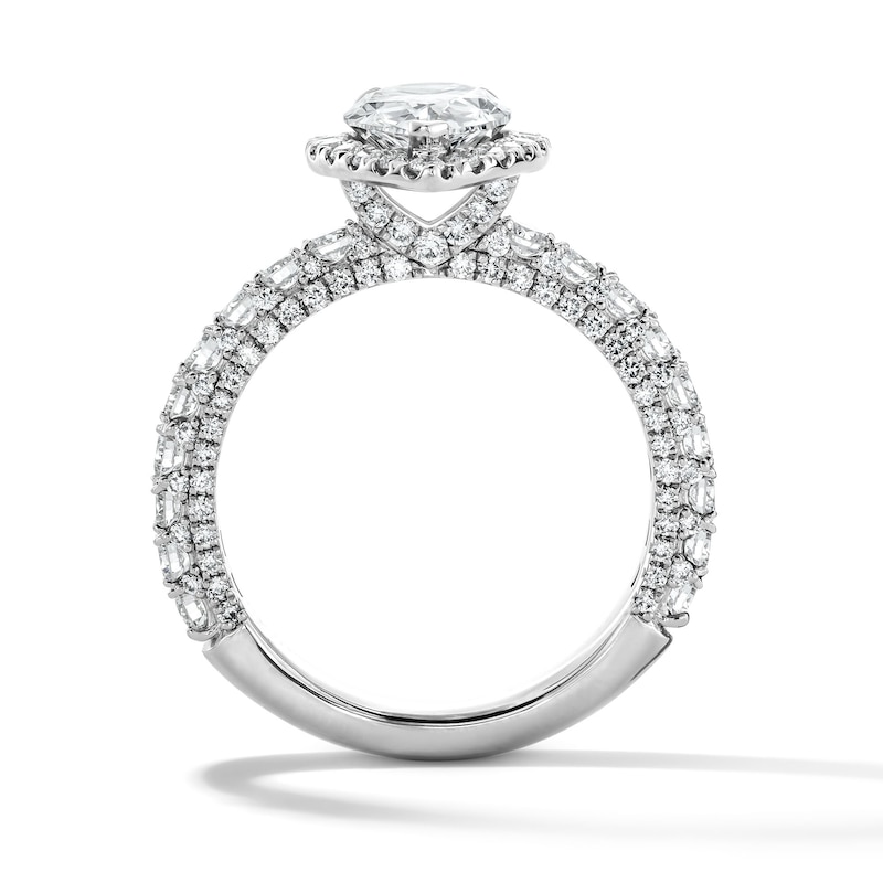 Main Image 2 of Vera Wang Love Collection 2-7/8 CT. T.W. Pear-Shaped Certified Lab-Grown Diamond Frame Engagement Ring in Platinum (F/VS2)