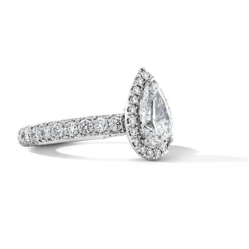 Main Image 3 of Vera Wang Love Collection 2-7/8 CT. T.W. Pear-Shaped Certified Lab-Grown Diamond Frame Engagement Ring in Platinum (F/VS2)