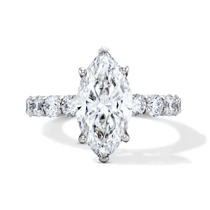 Main Image 1 of 4 CT. T.W. Marquise-Cut Certified Lab-Grown Diamond Engagement Ring in 14K White Gold (F/VS2)
