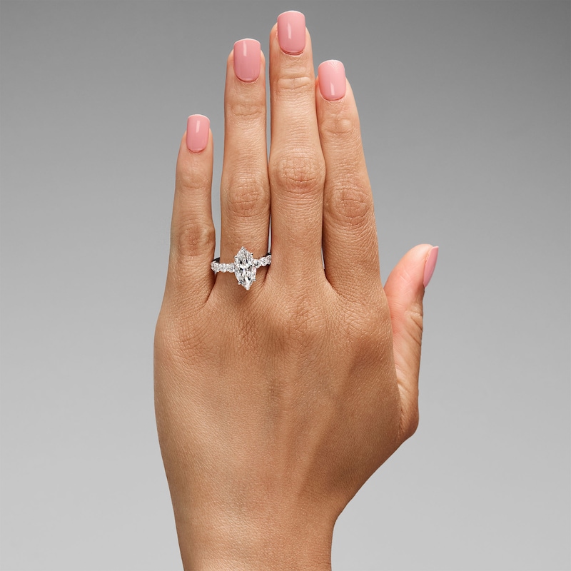 Main Image 2 of 4 CT. T.W. Marquise-Cut Certified Lab-Grown Diamond Engagement Ring in 14K White Gold (F/VS2)